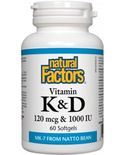 Vitamin К2 & D3, 60 капсули, Natural Factors