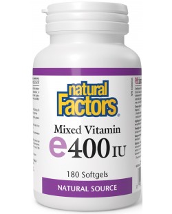 Vitamin E, 400 IU, 180 капсули, Natural Factors