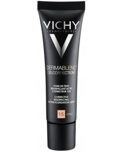 Vichy Dermablend 3D Коригиращ фон дьо тен, №15 Opal, SPF25, 30 ml