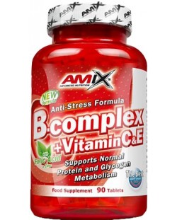 Vitamin B-Complex + Vitamin C & E, 90 таблетки, Amix