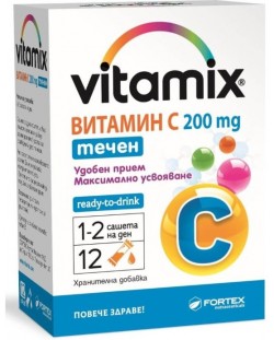 Vitamix Витамин С, 200 mg, 12 течни сашета, Fortex