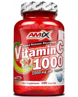Vitamin C with Rose Hips, 1000 mg, 100 капсули, Amix
