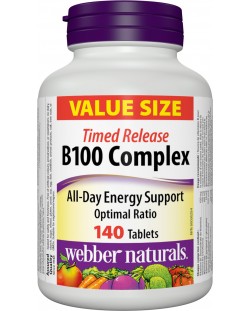 Vitamin B100 Complex, 140 таблетки, Webber Naturals
