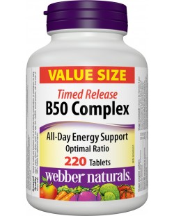 Vitamin В50 Complex, 220 таблетки, Webber Naturals