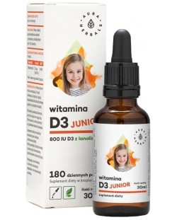 Витамин D3 Джуниър, капки, 800 IU, 30 ml, Aura Herbals