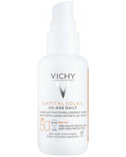 Vichy Capital Soleil Тониран флуид за лице UV-Age Daily, SPF50+, 40 ml