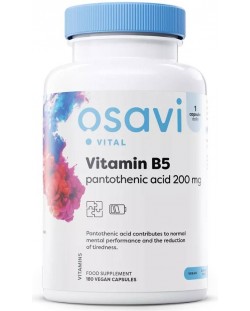 Vitamin B5, 200 mg, 180 капсули, Osavi