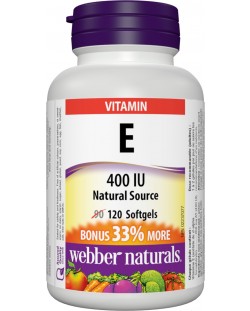 Vitamin Е, 400 IU, 120 капсули, Webber Naturals