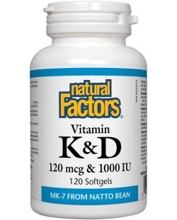 Vitamin K2 + Vitamin D3, 120 капсули,  Natural Factors