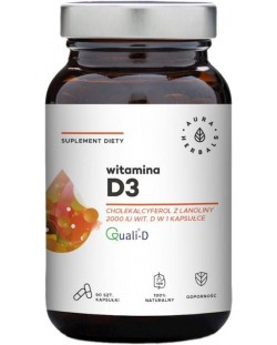 Витамин D3, 2000 IU, 90 капсули, Aura Herbals