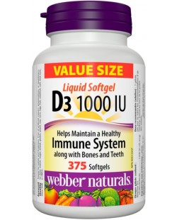 Vitamin D3, 1000 IU, 375 капсули, Webber Naturals