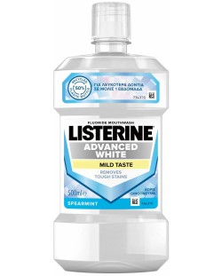 Listerine Вода за уста Advanced White, Mild taste, 500 ml