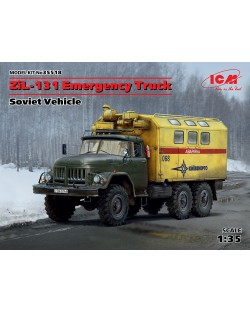 Военен сглобяем модел - Съветски авариен канмион ЗиЛ-131 (ZiL-131 Emergency Truck - Soviet Vehicle)