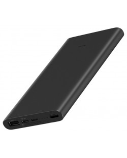 Портативна батерия Xiaomi - Mi 3, 10000 mAh, черна