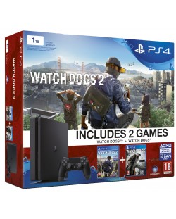 Sony PlayStation 4 Slim - 1TB Watch_Dogs & Watch_Dogs 2 Bundle