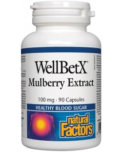 WellBetX Mulberry Extract, 100 mg, 90 капсули, Natural Factors