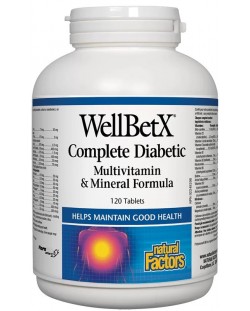 WellBetX Complete Diabetic, 120 таблетки, Natural Factors