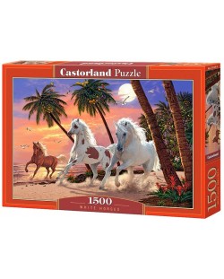 Пъзел Castorland от 1500 части - Бели коне