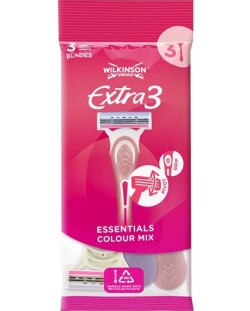 Wilkinson Sword Дамски самобръсначки Extra3 Essentials Beauty, 3 броя