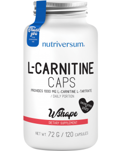 Wshape L-Carnitine, 500 mg, 120 капсули, Nutriversum