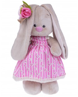 Плюшена играчка Budi Basa - Зайка Ми, с рокля на цветя, 32 cm