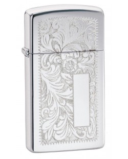 Запалка Zippo Slim Venetian – за персонализиране, полиран хром