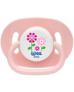 Залъгалка Wee Baby - Opaque Oval, 0-6 месеца, розова