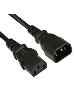 Захранващ кабел VCom - CE001, Power Cord за UPS M/F, 3 m, черен