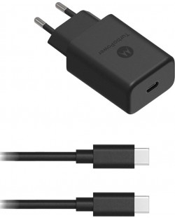 Зарядно устройство Motorola - TurboPower, USB-C, 27W, черно