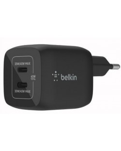 Зарядно устройство Belkin - BoostCharger, USB-C, 45W, черно