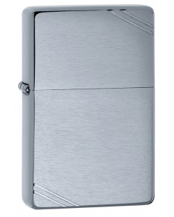 Запалка Zippo - Vintage Brushed Chrome, наклонени черти