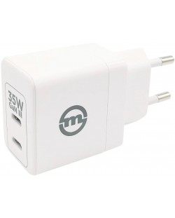 Зарядно устройство Mobile Origin - GaN III Super Charger, 2x USB-C, 35W, бяло
