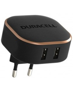 Зарядно устройство Duracell - DRACUSB16-EU, USB-A, 24W, черно