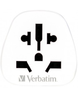 Зарядно устройство Verbatim - WTEU-02 World to Europe Travel Adapter, бяло