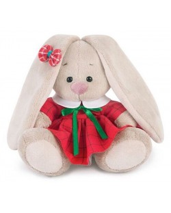 Плюшена играчка Budi Basa - Зайка Ми, бебе, с червена рокля, 15 cm