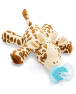 Залъгалка с плюшена играчка Philips Avent - Ultra Soft,  жираф