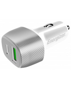 Зарядно за кола Energizer - D38WS, USB-A/C, 38W, бяло