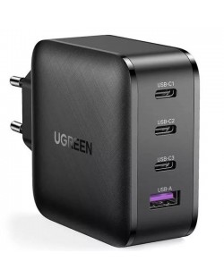 Зарядно устройство Ugreen - GaN Nexode CD224, USB-A/C, 65W, черно
