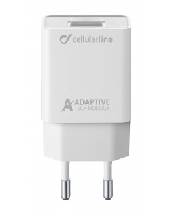 Зарядно устройство Cellularline - 4679, USB-A, 15W, бяло