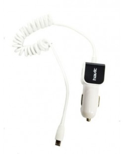 Зарядно за кола Havit - UC233, кабел Micro USB, 5W, бяло