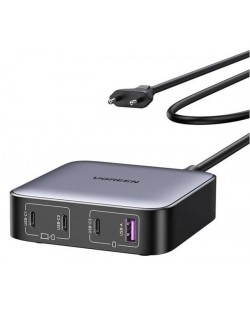 Зарядно устройство Ugreen - GaN Nexode CD328, USB-A/C, 100W, сиво