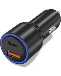 Зарядно за кола Next One - Dual, USB-A/C, 63W, черно