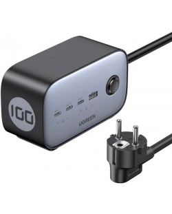 Зарядно устройство Ugreen - DigiNest Pro GaN, 100W, сиво/черно