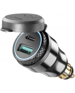 Зарядно за мотор Cellularline - Interphone, USB-A/C, 25W, черно