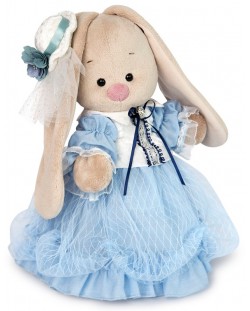 Плюшена играчка Budi Basa - Зайка Ми, в синя рокля, 25 cm