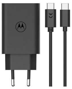 Зарядно устройство Motorola - TurboPower, USB-C, 30W, черно