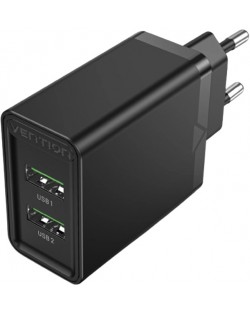 Зарядно устройство Vention - FBAB0, USB-A, 18W, черно