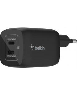 Зарядно устройство Belkin - BoostCharger, USB-C, 65W, черно