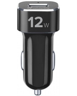 Зарядно за кола Cellularline - Tetra Force, USB-A, 12W, черен