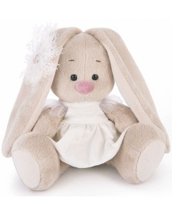 Плюшена играчка Budi Basa - Зайка Ми, бебе, с бяла рокля, 15 cm